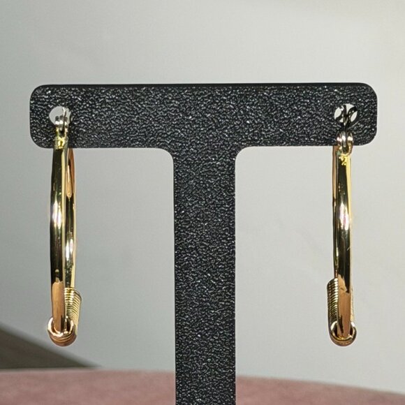 Charming Charlie Gold Hoop Earrings — Boho Textured Wire-Wrapped Design - Picture 2 of 6